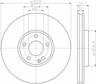 HELLA PAGID 8dd355119701 -  Диск тормозной вентилируемый
